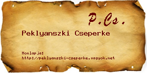 Peklyanszki Cseperke névjegykártya